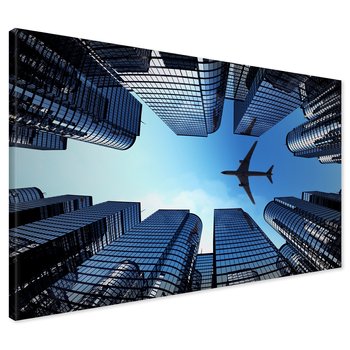 Obraz na płótnie - miasto, samolot, niebo