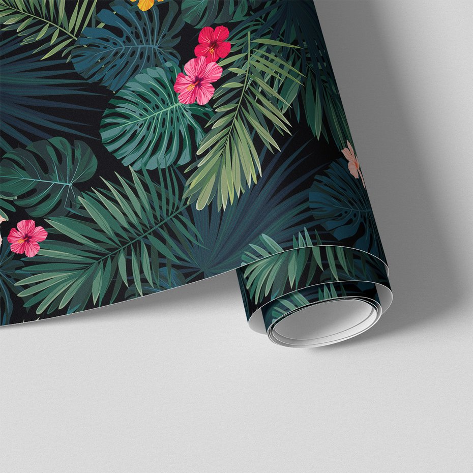 Tapeta - liście, kwiaty, tropiki