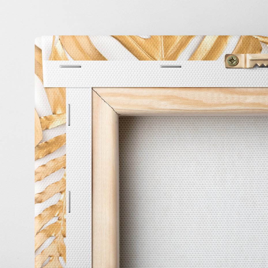 Obraz na płótnie - złoty, liście, abstrakcja