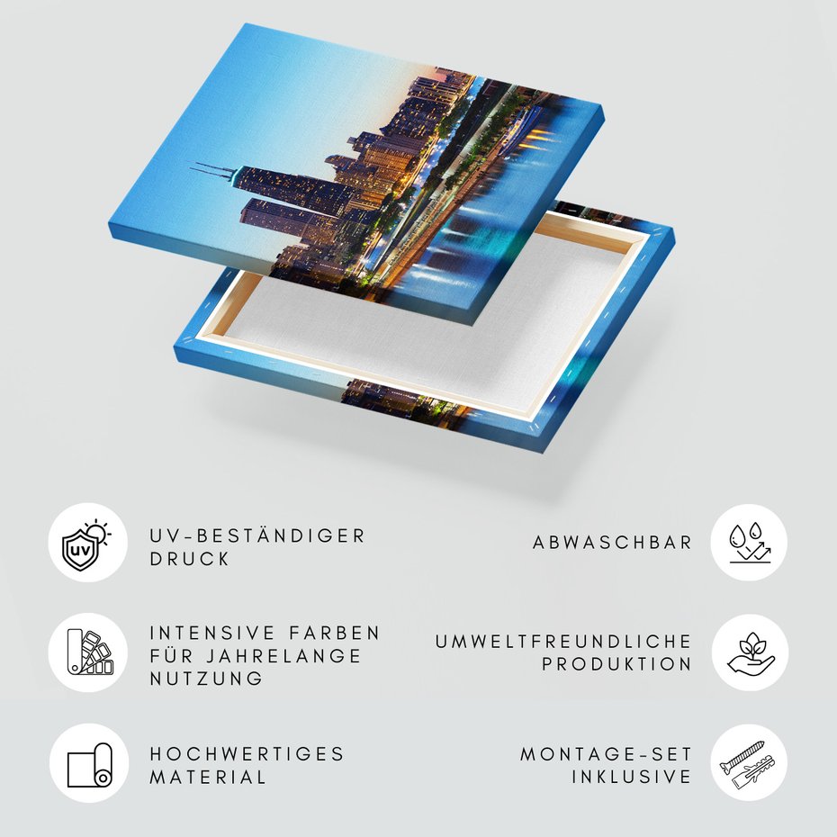 Obraz na płótnie - miasto, noc, budynki