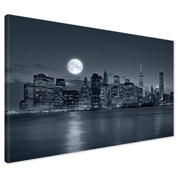 Obraz na płótnie - miasto, noc, księżyc