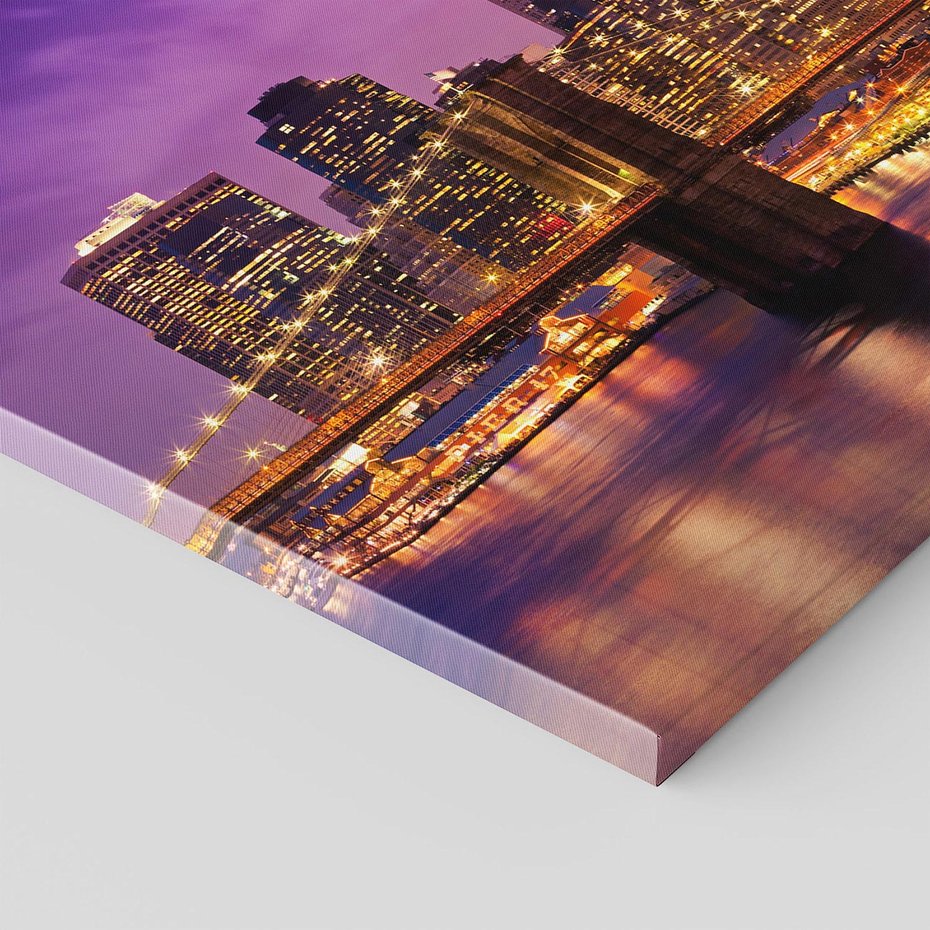 Obraz na płótnie - miasto, most, noc