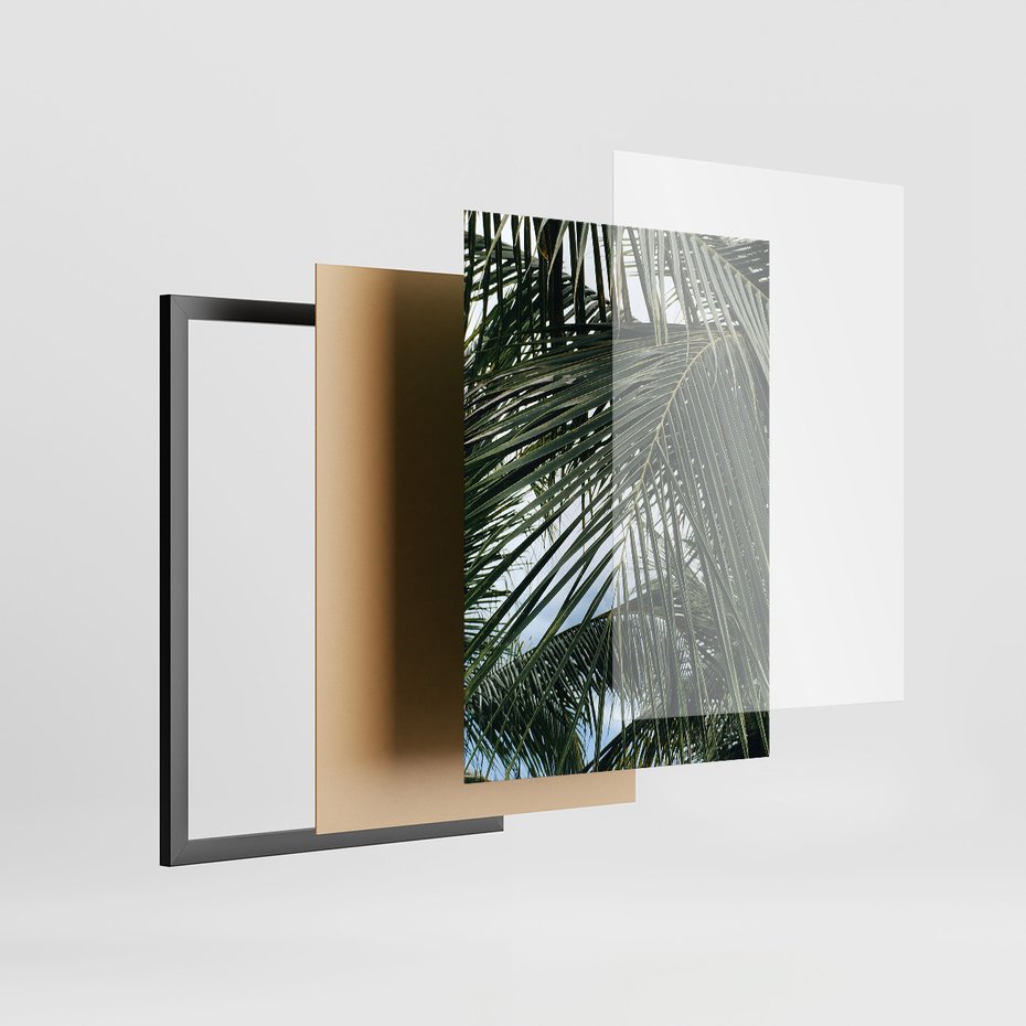 Zestaw obrazy w ramie, plakaty - liście,palmy,tropikalne - rama czarna