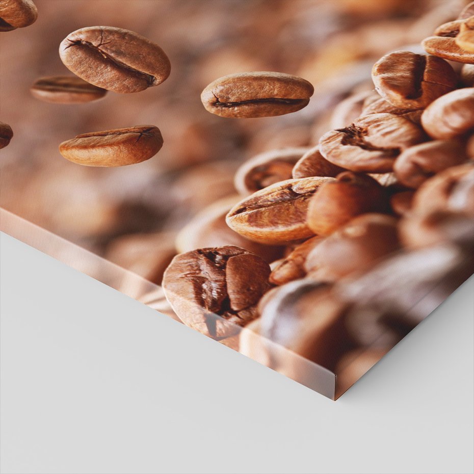 Obraz na płótnie - kawa, ziarna, napój