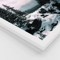 Zestaw obrazy w ramie, plakaty - góry, zima, lasy - rama biała
