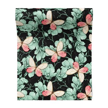 Tapeta - kwiaty, motyle, gałązki