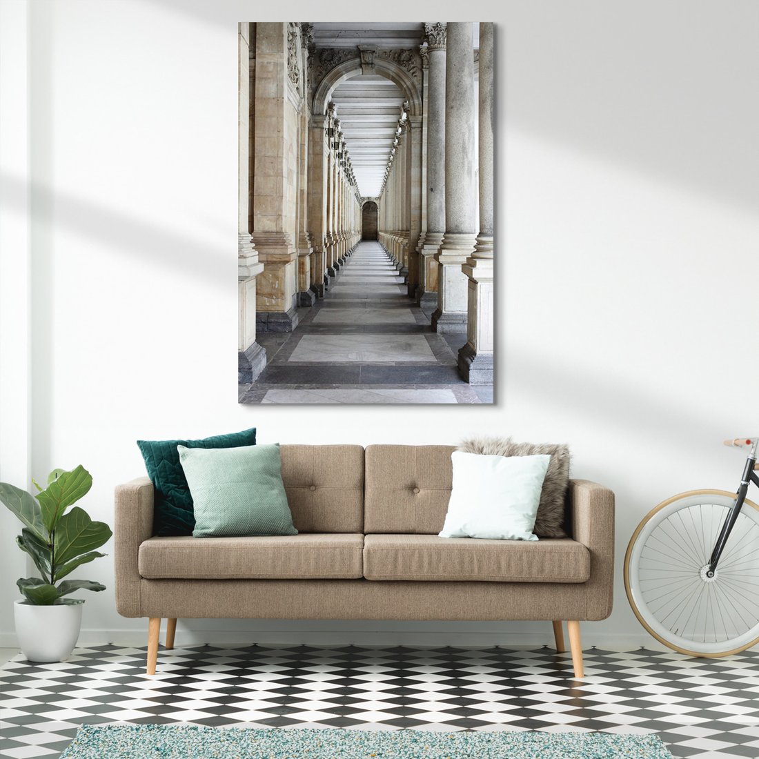 Obraz na płótnie - kolumny, architektura, korytarz