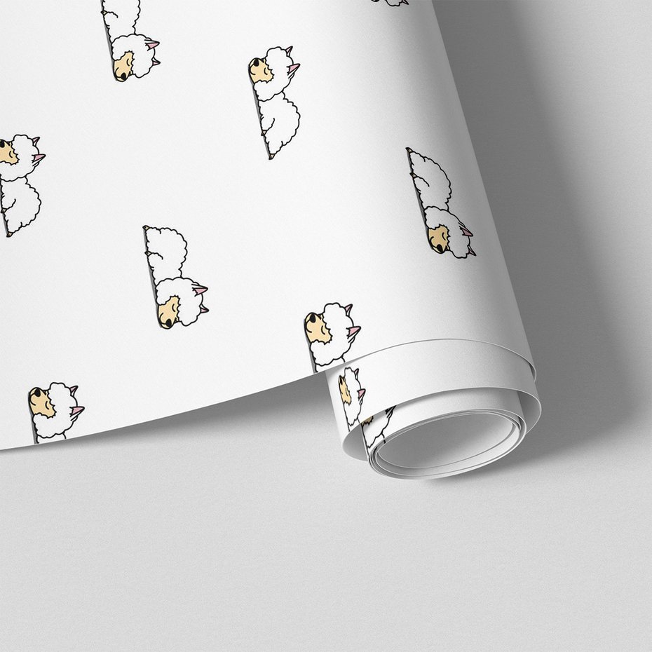 Tapeta - dziecięca, alpaka, sen, wzór