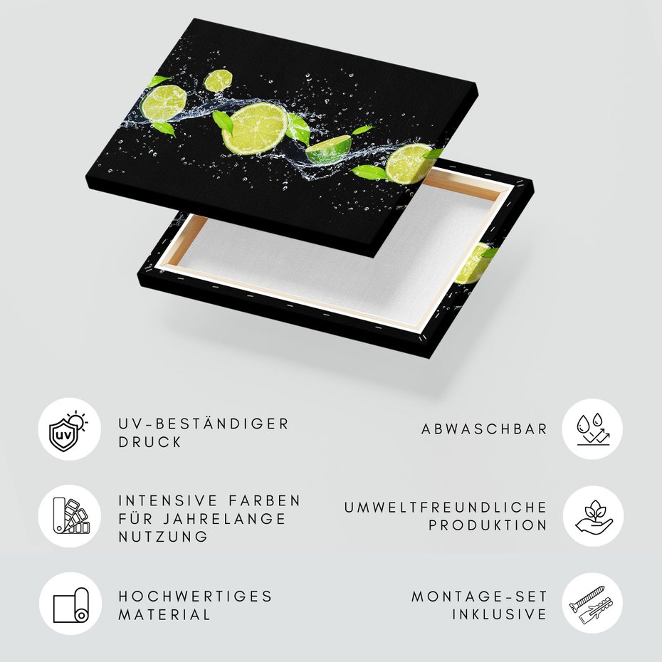 Obraz na płótnie - owoce, woda, świeżość