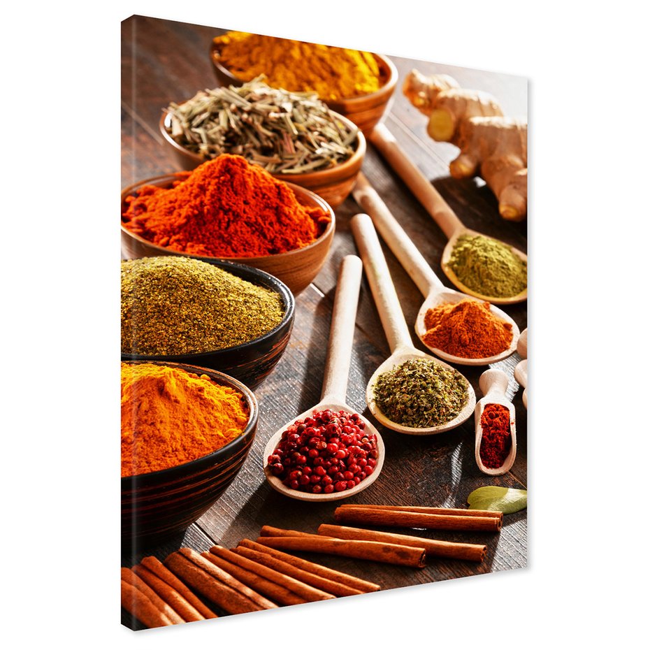 Obraz na płótnie - przyprawy, zioła, jedzenie