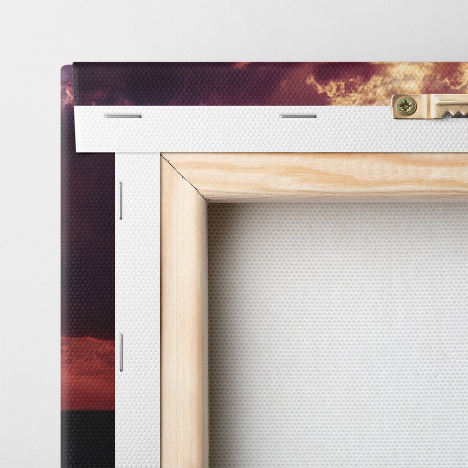 Obraz na płótnie - morze, zachód słońca, chmury