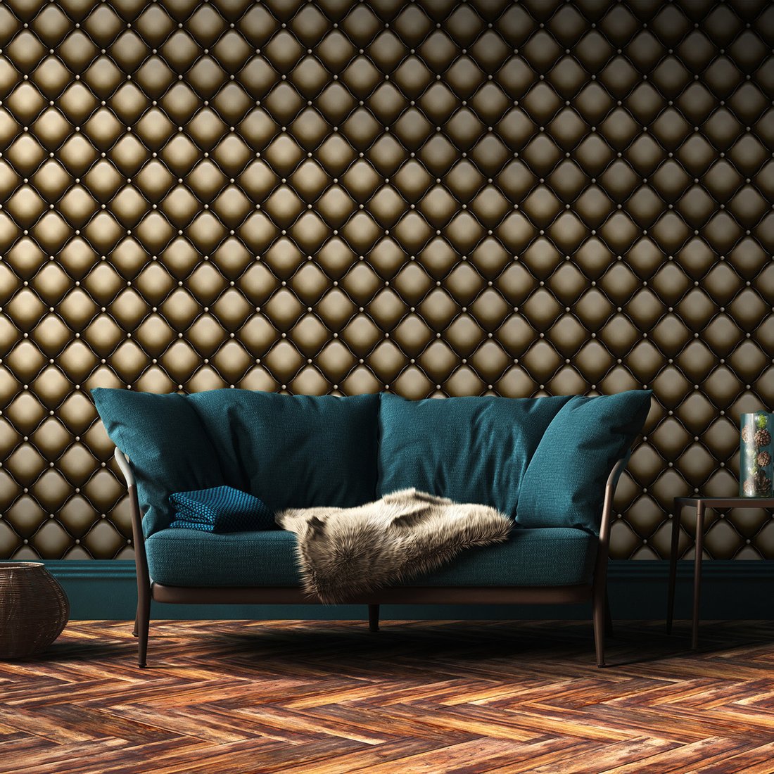 Tapeta - tekstura, pikowanie, guziki