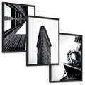 Zestaw obrazy w ramie, plakaty - architektura, budynki, miejski - rama czarna