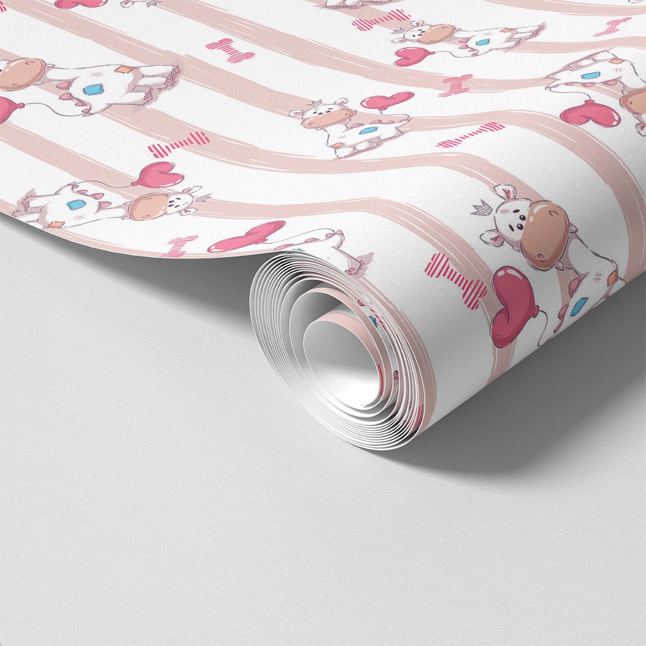 Tapeta - dziecięca, żyrafa, serce,