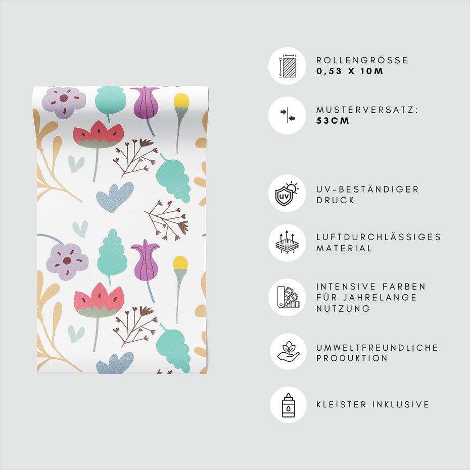 Tapeta - kwiaty, liście, tło