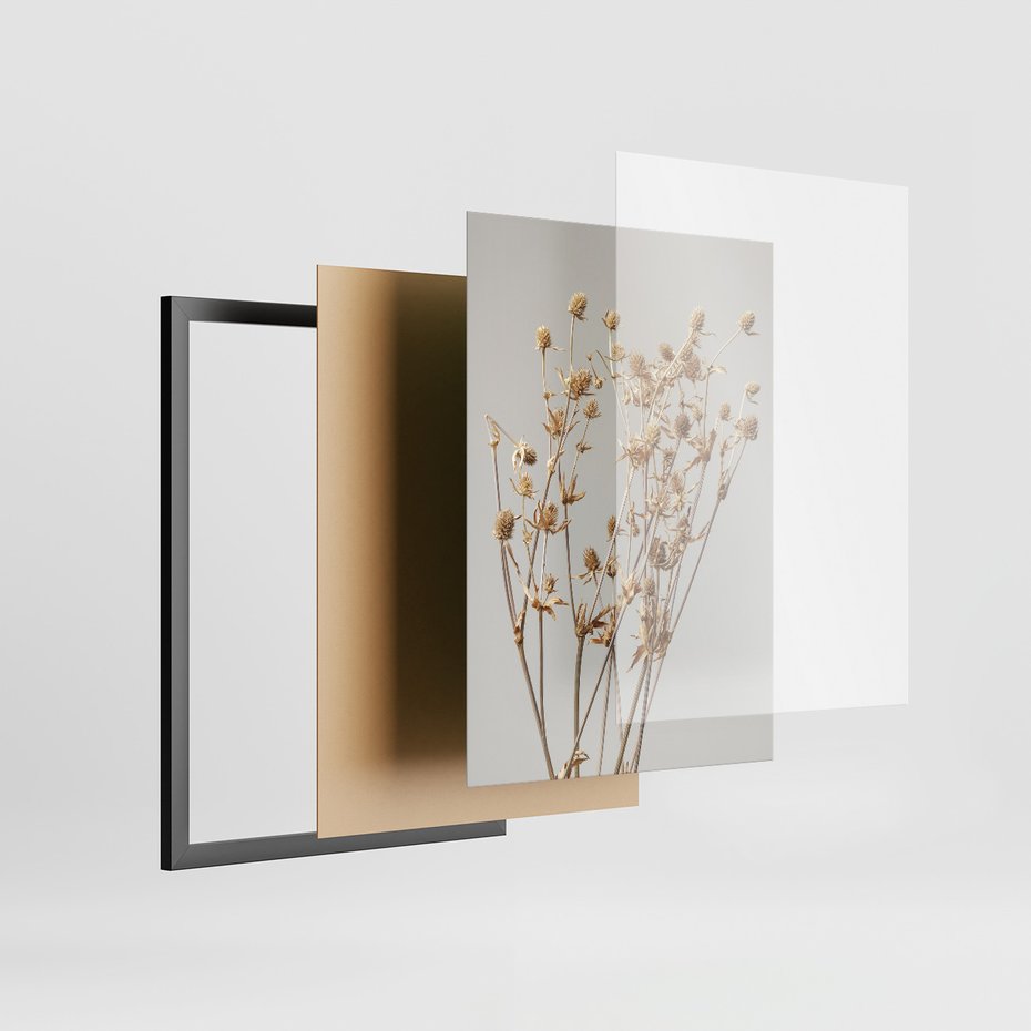 Zestaw obrazy w ramie, plakaty - kwiaty,rośliny,suszone, - rama czarna