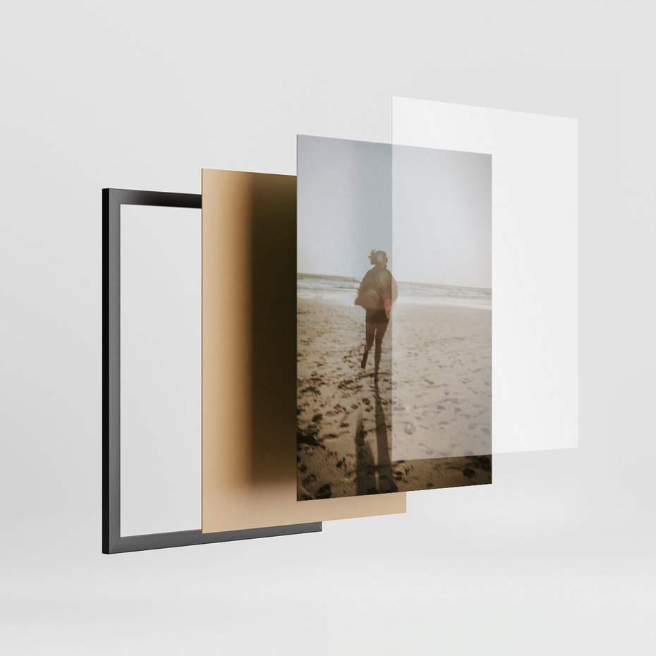 Zestaw obrazy w ramie, plakaty - plaża, palmy, morze - rama czarna