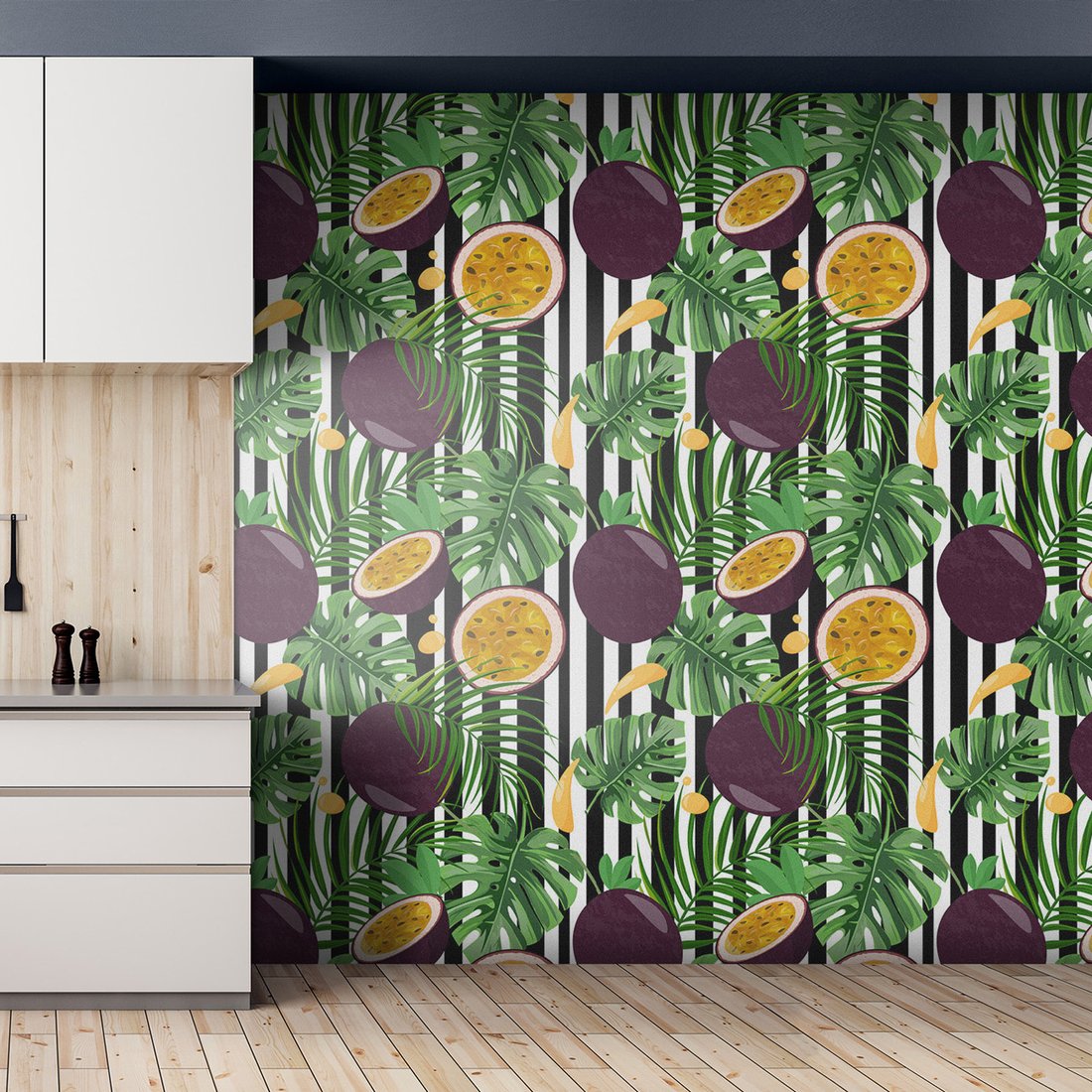 Tapeta - owoce, liście, pasja