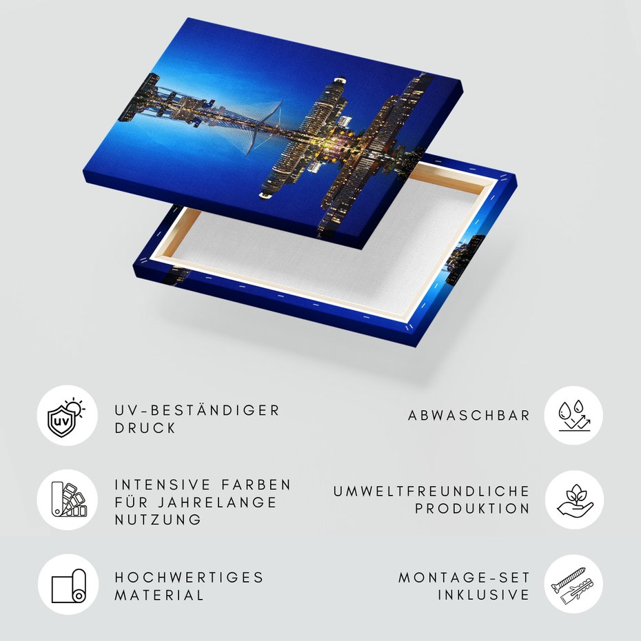 Obraz na płótnie - miasto, noc, budynki