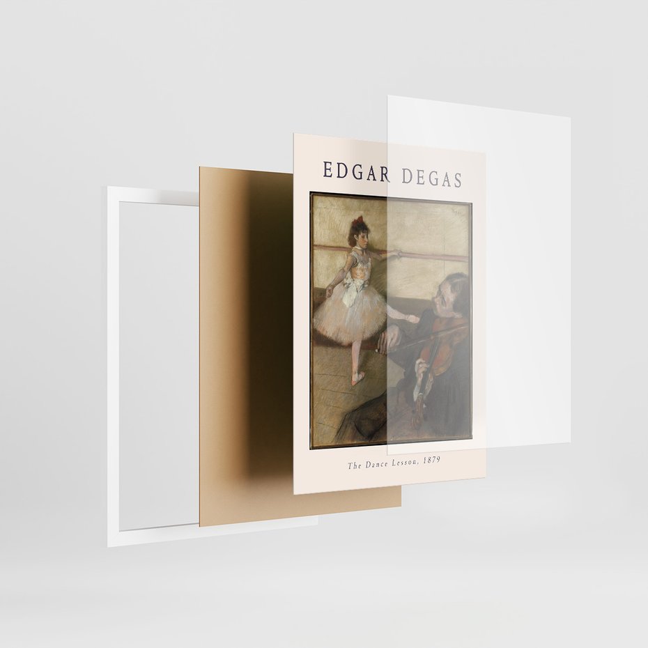 Zestaw obrazy w ramie, plakaty - balet, tancerki, Degas - rama biała