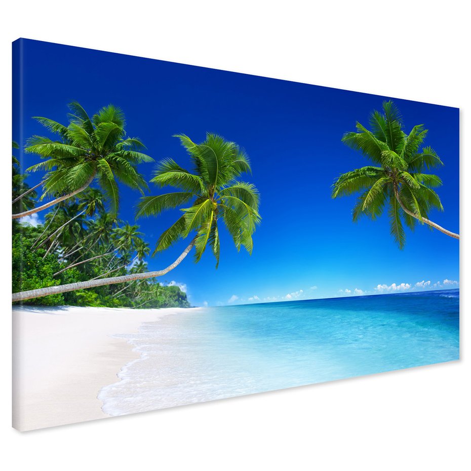 Obraz na płótnie - plaża, palmy, morze