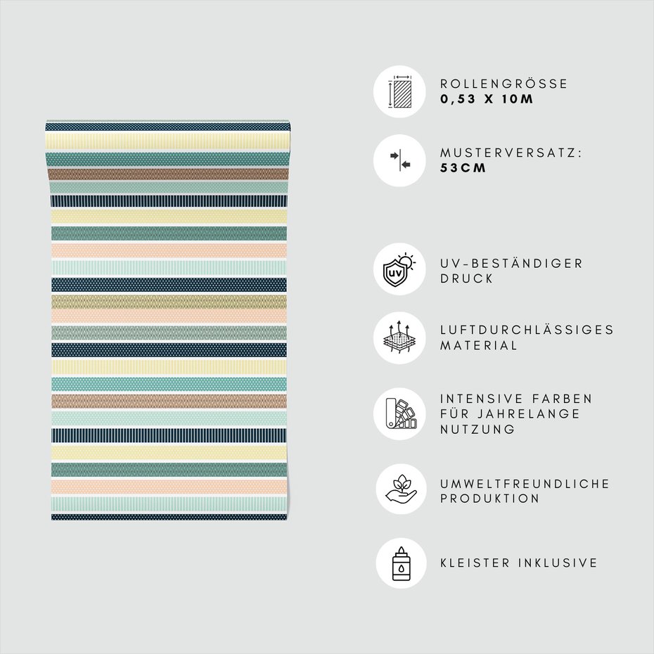 Tapeta - linie, kropki, pasy