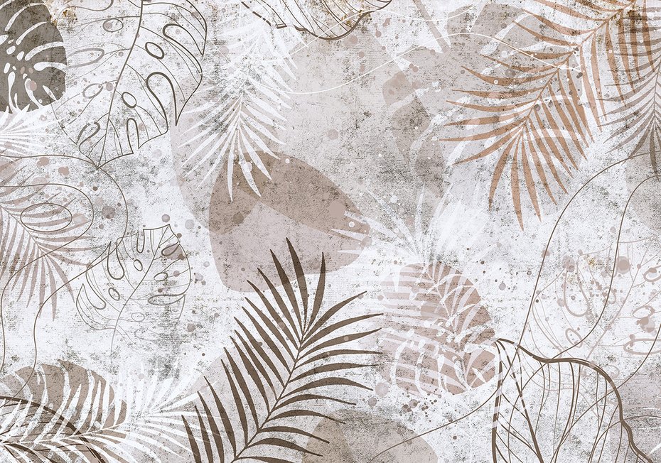 Fototapeta - loft, abstrakcja, liście