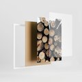 Zestaw obrazy w ramie, plakaty - drewno, zima, sweter - rama biała