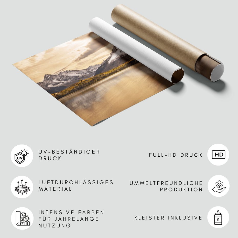 Fototapeta - góry, jezioro, śnieg