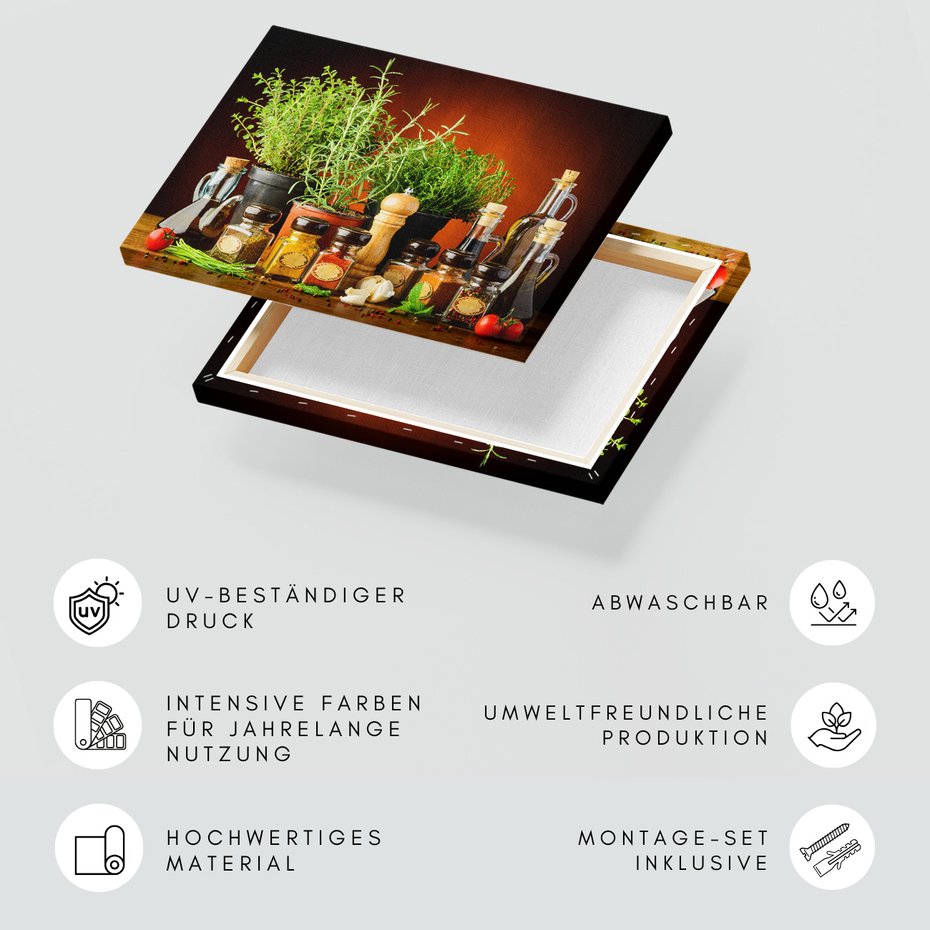 Obraz na płótnie - zioła, przyprawy, kuchnia