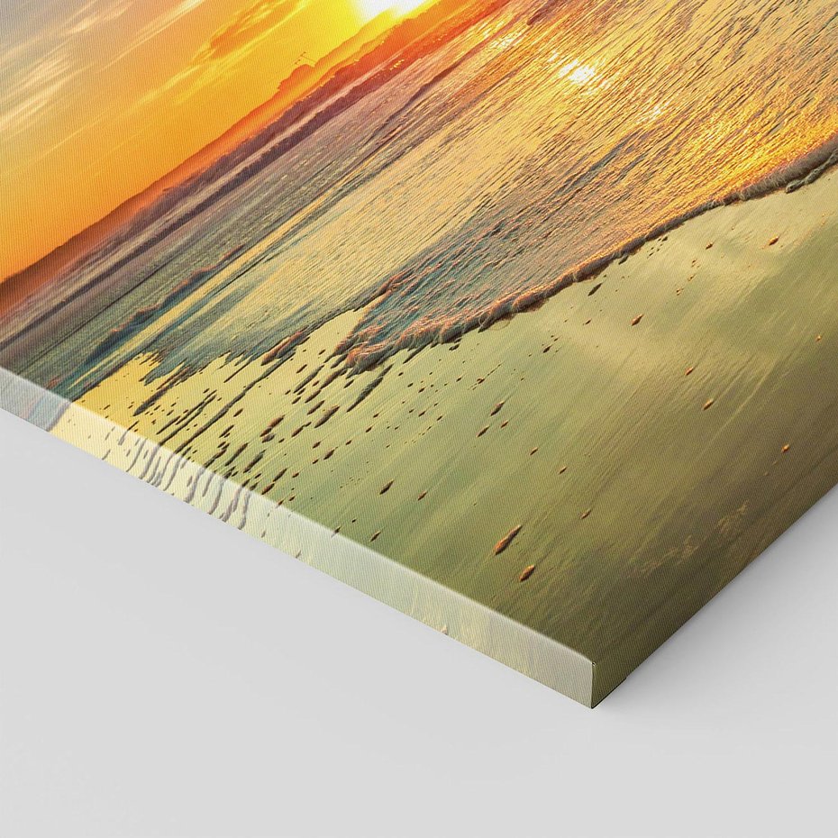 Obraz na płótnie - zachód słońca, plaża, morze