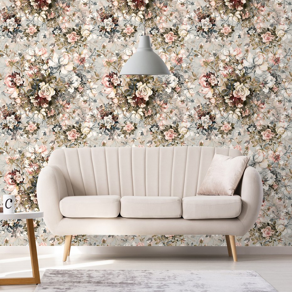 Tapeta - róże, kwiaty, liście