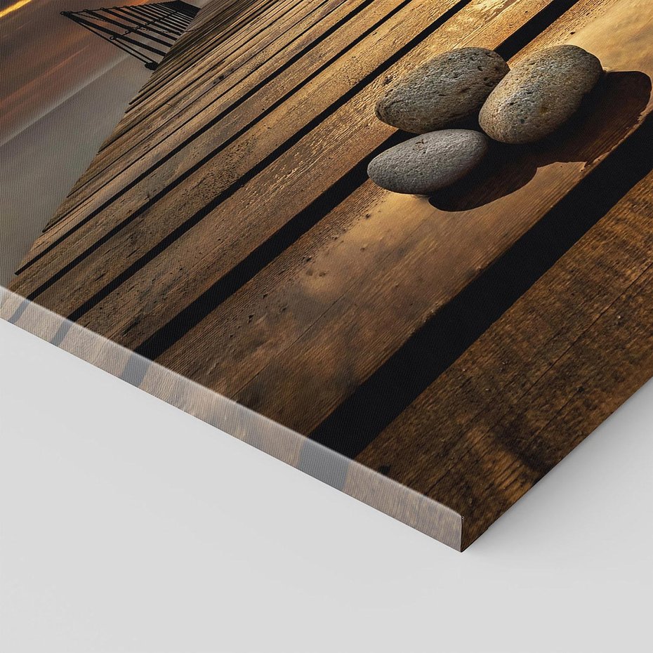 Obraz na płótnie - morze, molo, kamienie