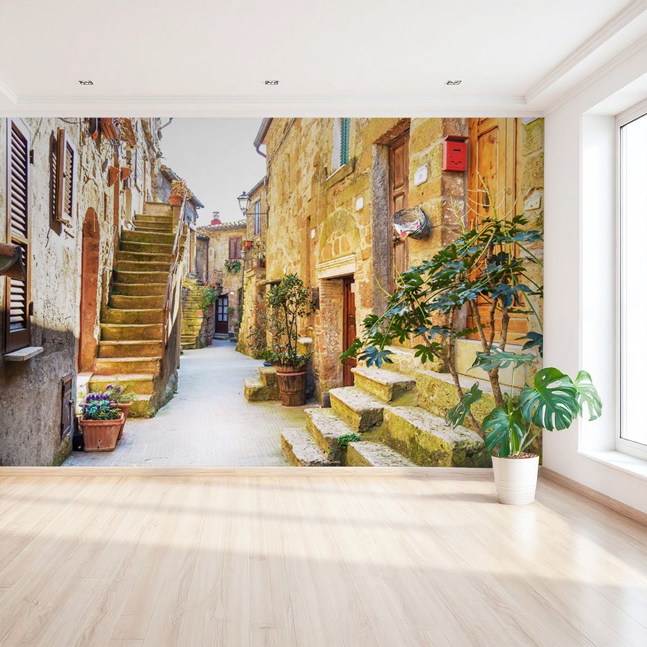 Fototapeta - uliczka, miasto, schody