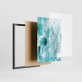 Zestaw obrazy w ramie, plakaty - woda, fale, turkusowy - rama czarna