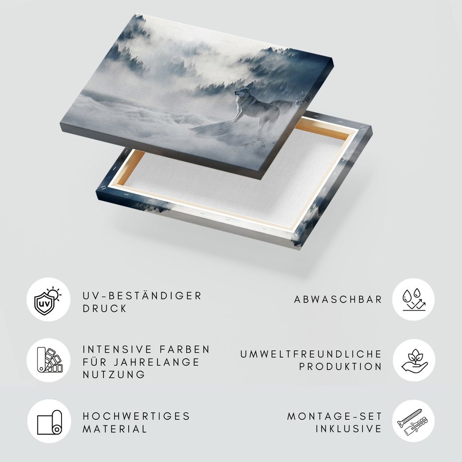 Obraz na płótnie - wilki, mgła, lasy