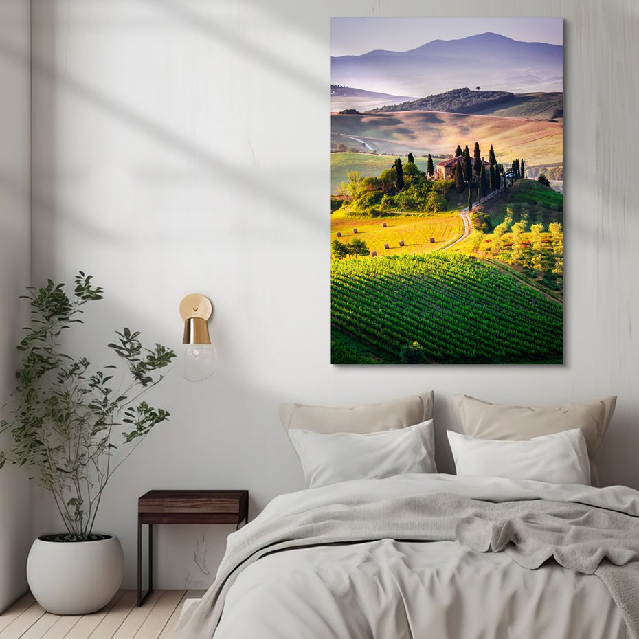 Obraz na płótnie - Toskania, krajobraz, wzgórza
