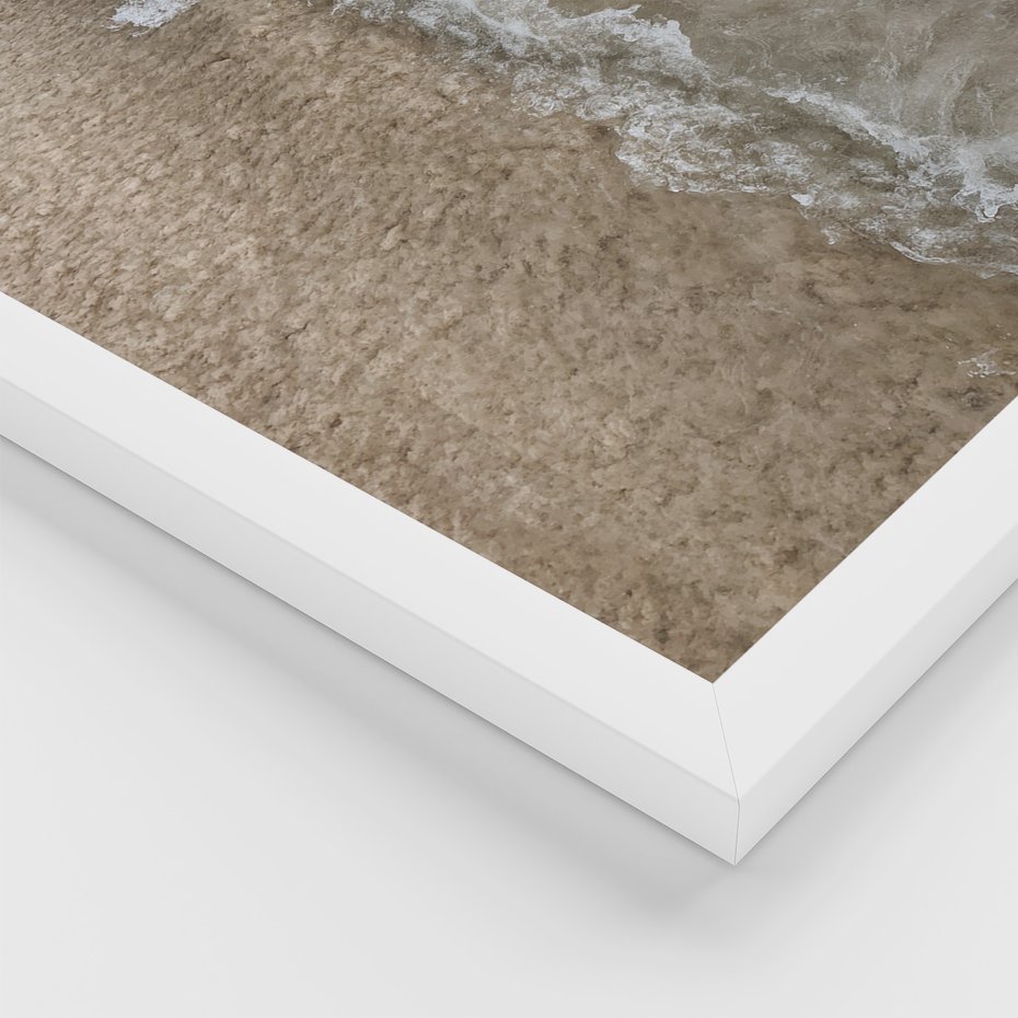 Zestaw obrazy w ramie, plakaty - plaża, woda, morze - rama biała