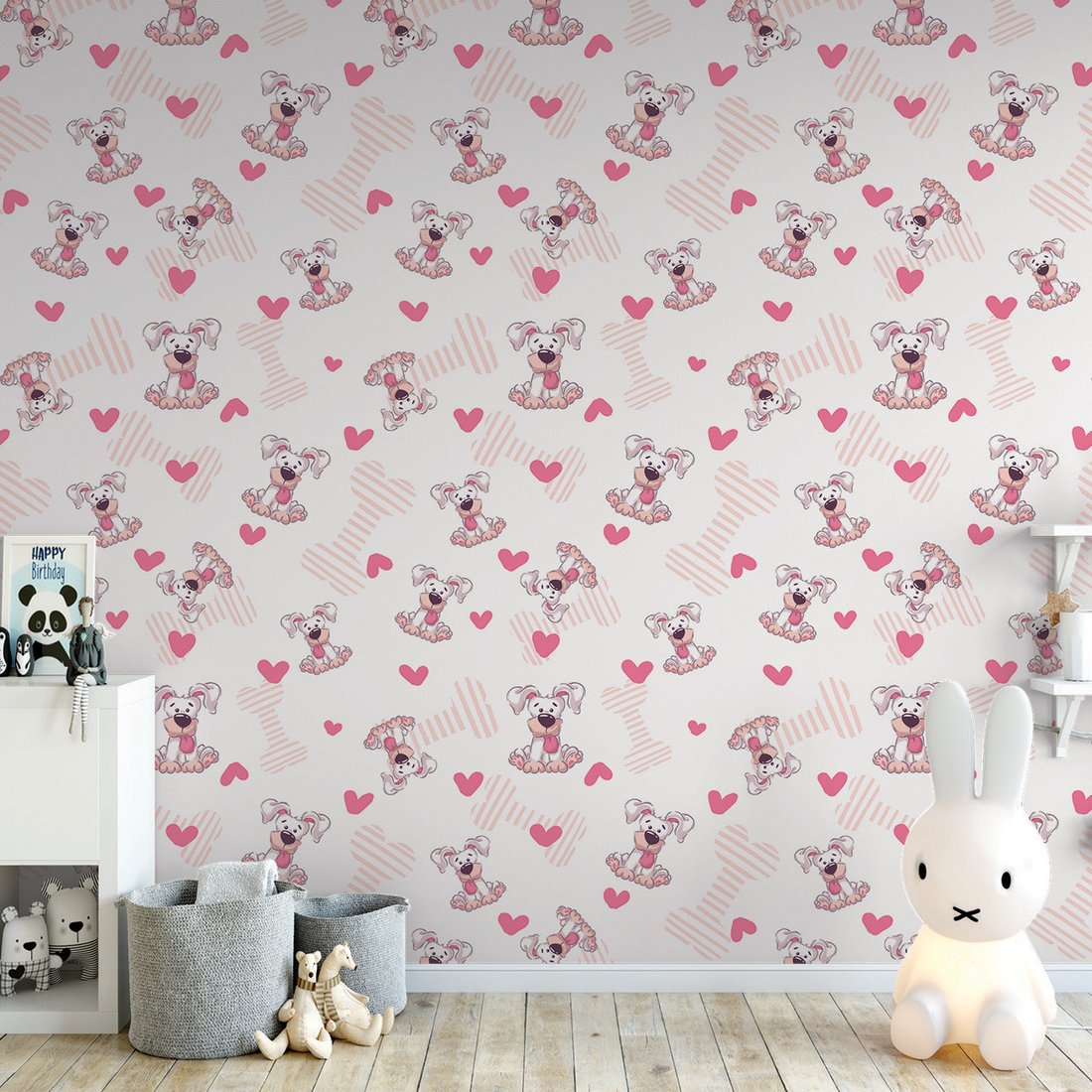 Tapeta - dziecięca, pies, kość, serce