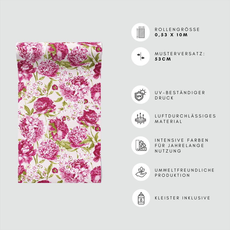 Tapeta - kwiaty, liście, wzór