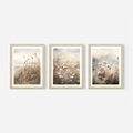 Zestaw obrazy w ramie, plakaty - kwiaty, trawa, delikatne - rama drewno