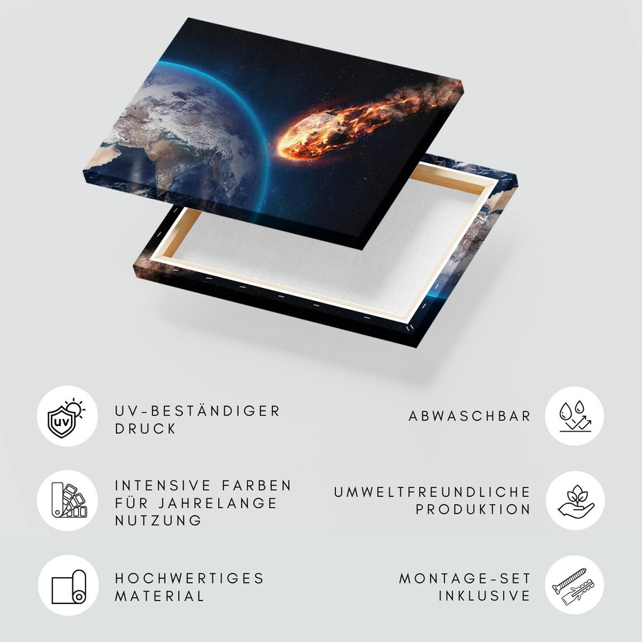 Obraz na płótnie - Kosmos, Asteroida, Ogień