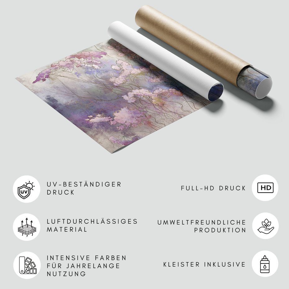 Fototapeta - beton, kwiaty, trawy