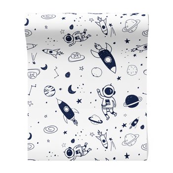Tapeta - dziecięca, kosmos, rakiety, planety
