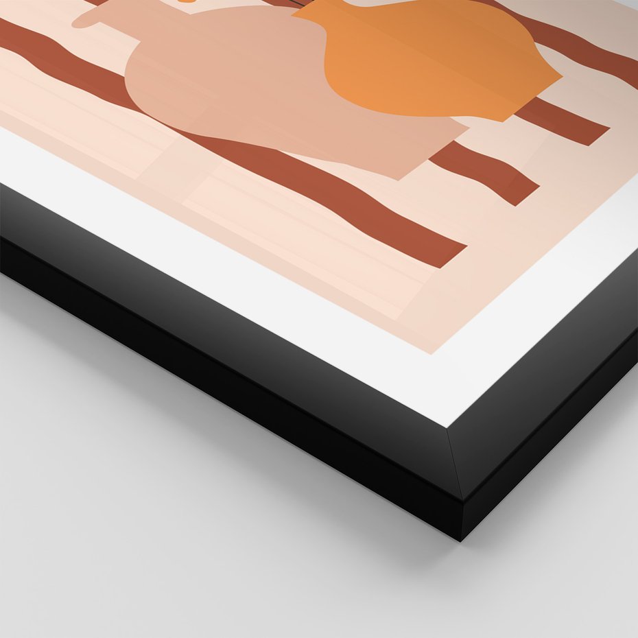 Zestaw obrazy w ramie, plakaty - abstrakcja, boho, minimalizm - rama czarna