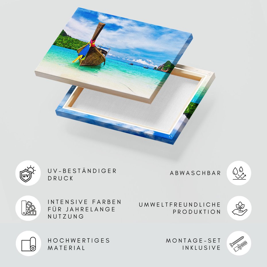 Obraz na płótnie - plaża, łódź, morze