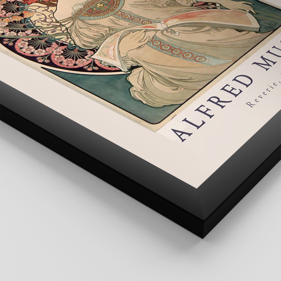 Zestaw obrazy w ramie, plakaty - Mucha, secesja, artystyczne - rama czarna