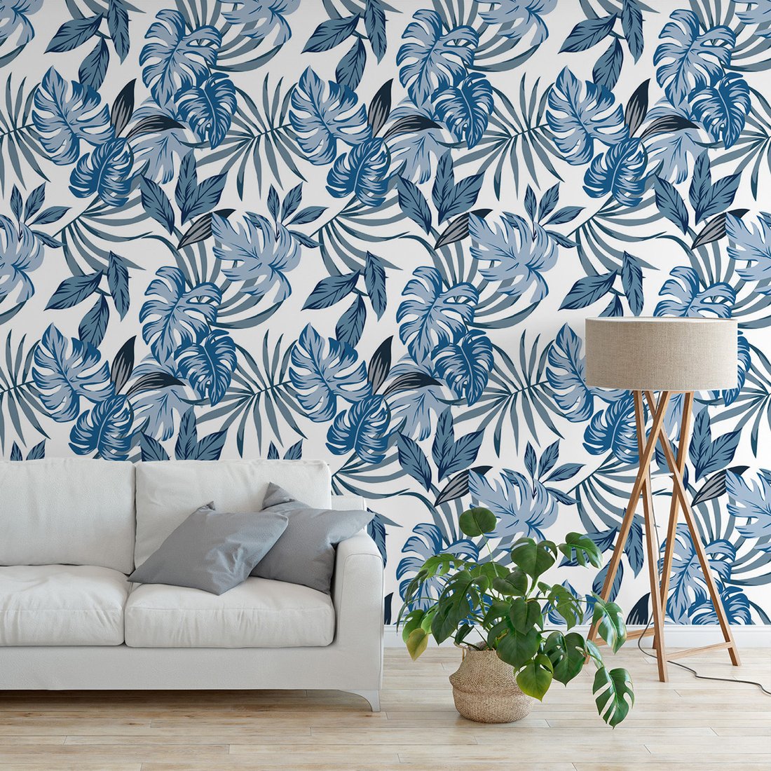 Tapeta - liście, monstera, tropikalny