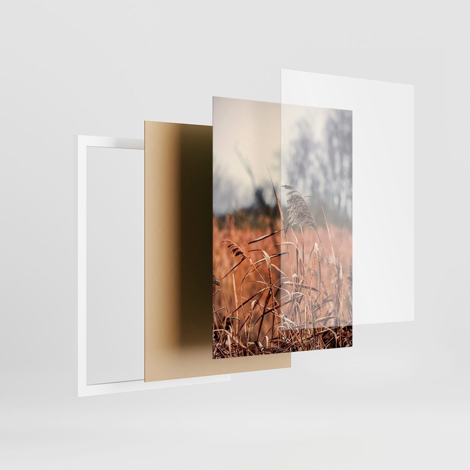 Zestaw obrazy w ramie, plakaty - krajobraz, wiatrak, natura - rama biała