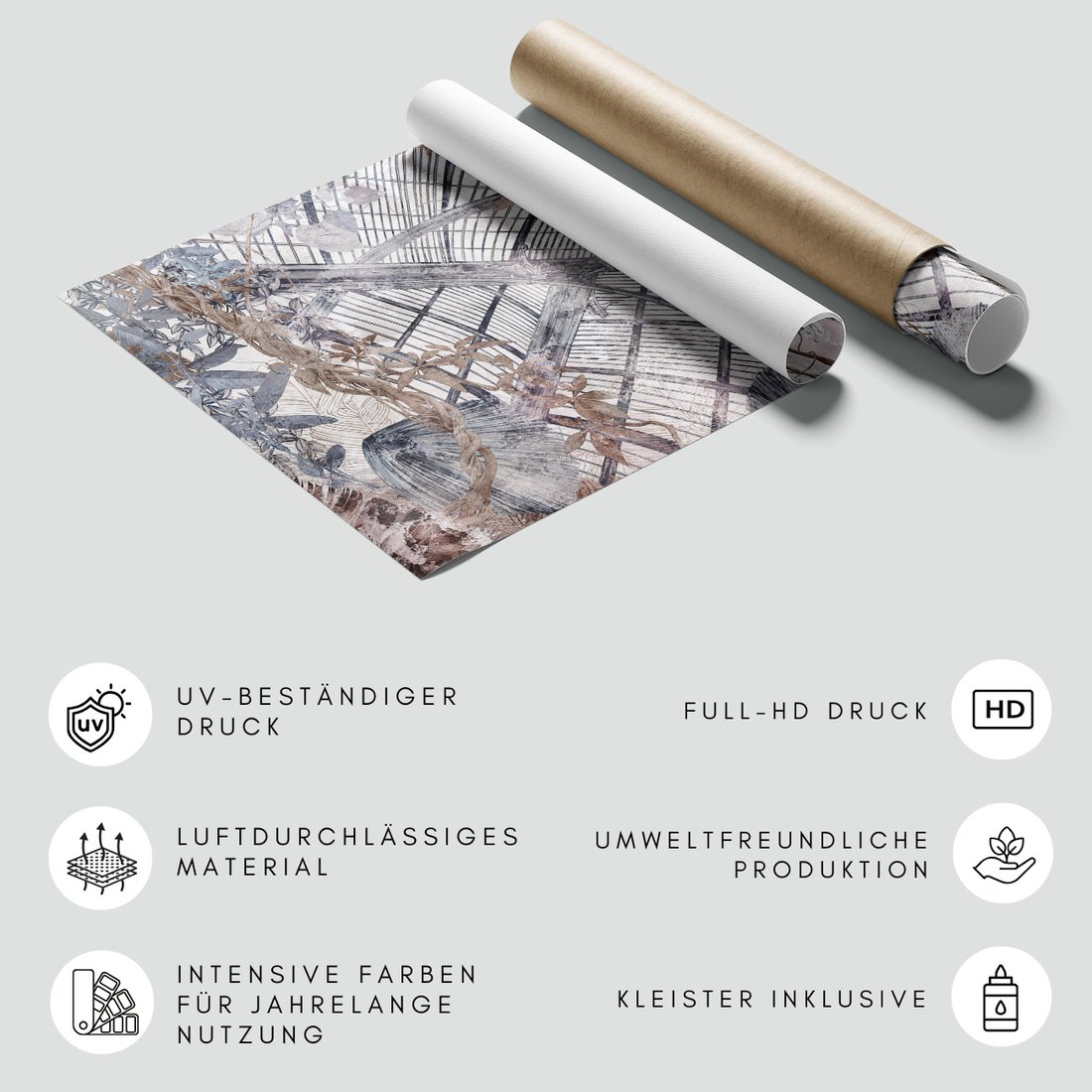 Fototapeta - loft, kwiaty, mural